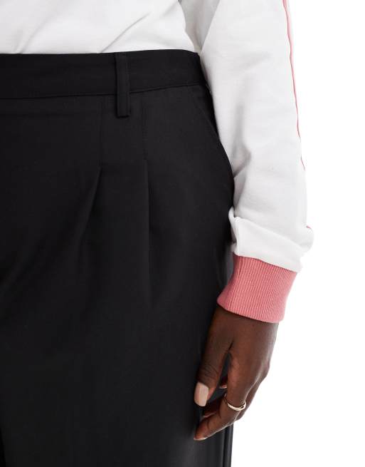 COLLUSION Plus - Pantalon habillé d'ensemble coupe ample décontractée - Noir, 3 de 5