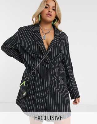 pinstripe blazer dress