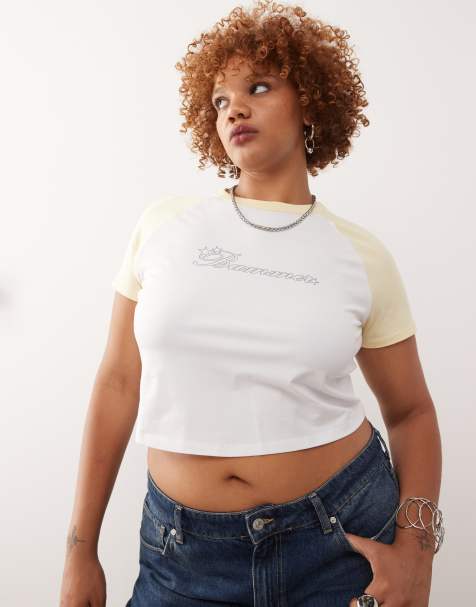 COLLUSION plus raglan graphic baby tee - view 1