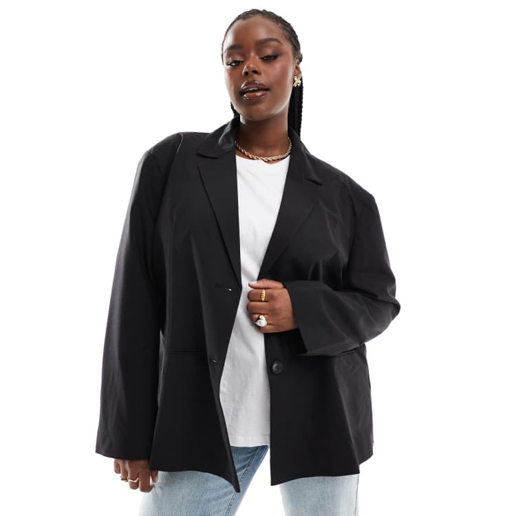 COLLUSION Plus relaxed oversized blazer in black - part of a set