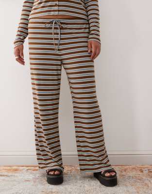 COLLUSION Plus relaxed rib knit striped pants
