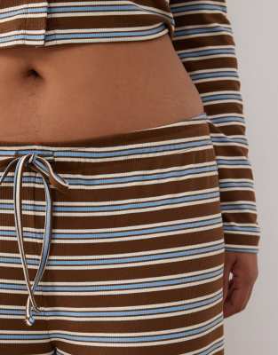 COLLUSION Plus relaxed rib knit striped pants
