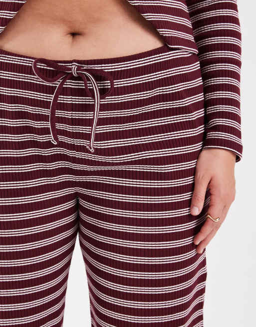 COLLUSION PLUS relaxed ribbed pants in maroon stripe - part of a set, 3 of 5