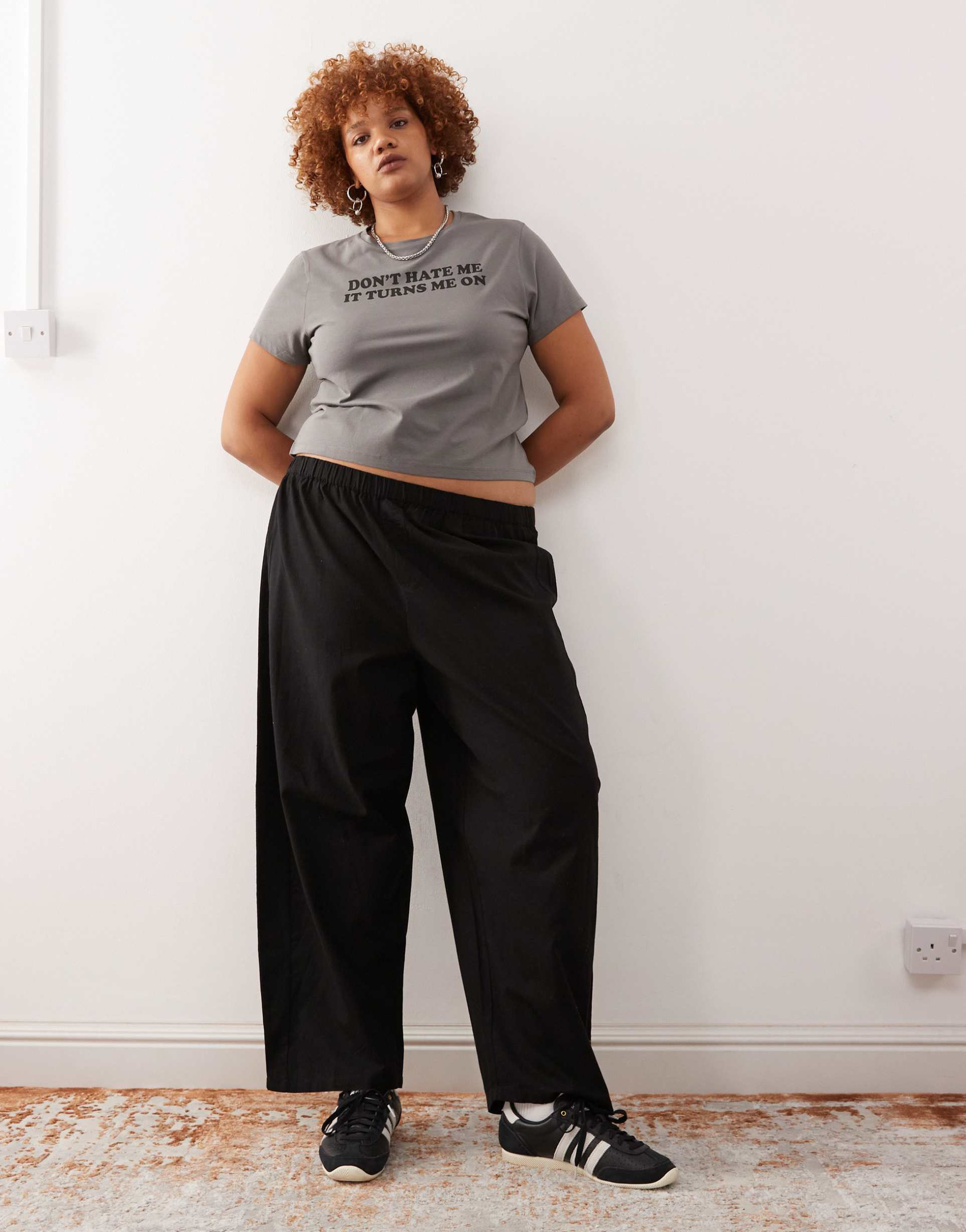 collusion plus relaxed woven balloon pants in black