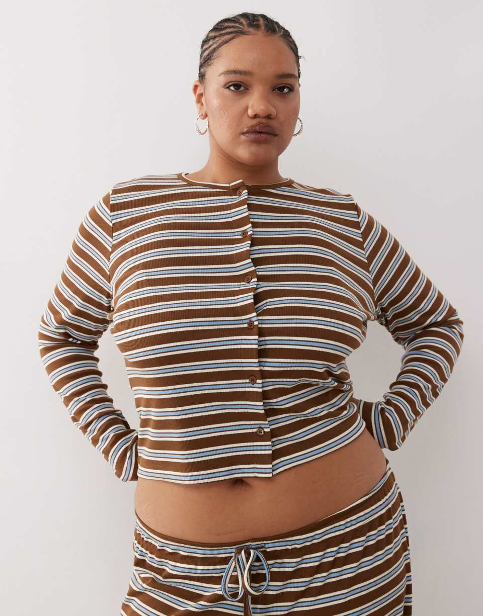 Striped Ribbed Cardigan