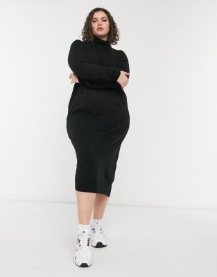 plus size roll neck jumper dress