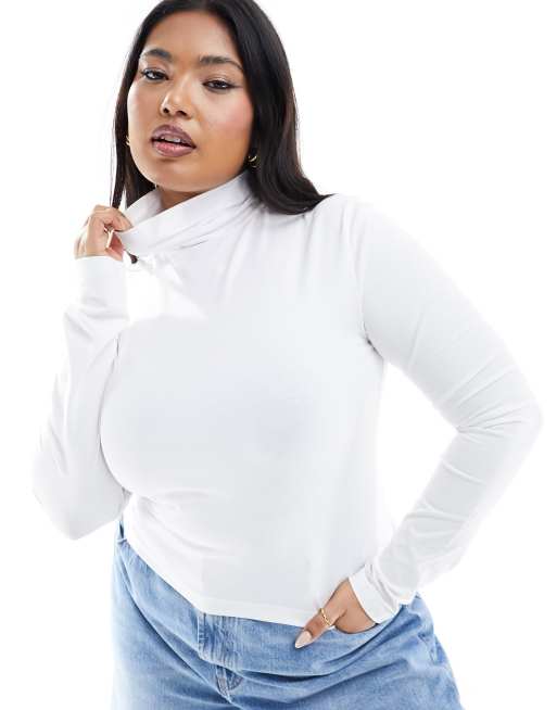 White turtleneck plus clearance size