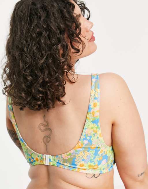 Neon floral bikini deals