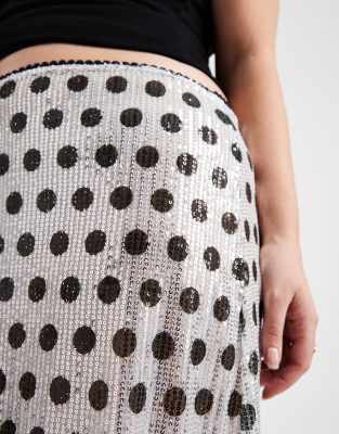 Collusion Plus Sheer Awkward Length Skirt In Multi