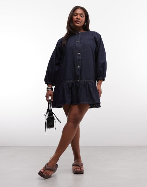 COLLUSION Plus shirt dress in rinse wash - view 1