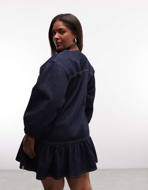 COLLUSION Plus shirt dress in rinse wash, 4 of 4
