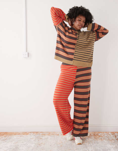 COLLUSION plus spliced stripe knitted trackies (part of a set) - view 1