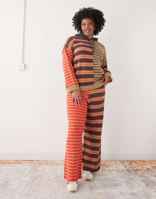 COLLUSION plus spliced stripe knitted trackies (part of a set) | ASOS