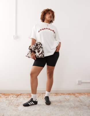 Collusion Plus Star Graphic Tee-white In White