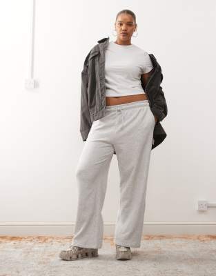 COLLUSION Plus - Straight-Leg-Jogginghose in verwaschenem Grau