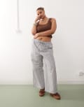[Collusion] COLLUSION Plus stripe woven pants with cargo pockets in multi XL MULTI