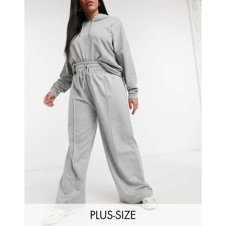 Renew Plus Grey Zip Front Wide Leg Sweatpants