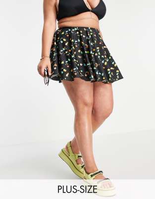 Collusion Plus Swim Skirt In Fruit 