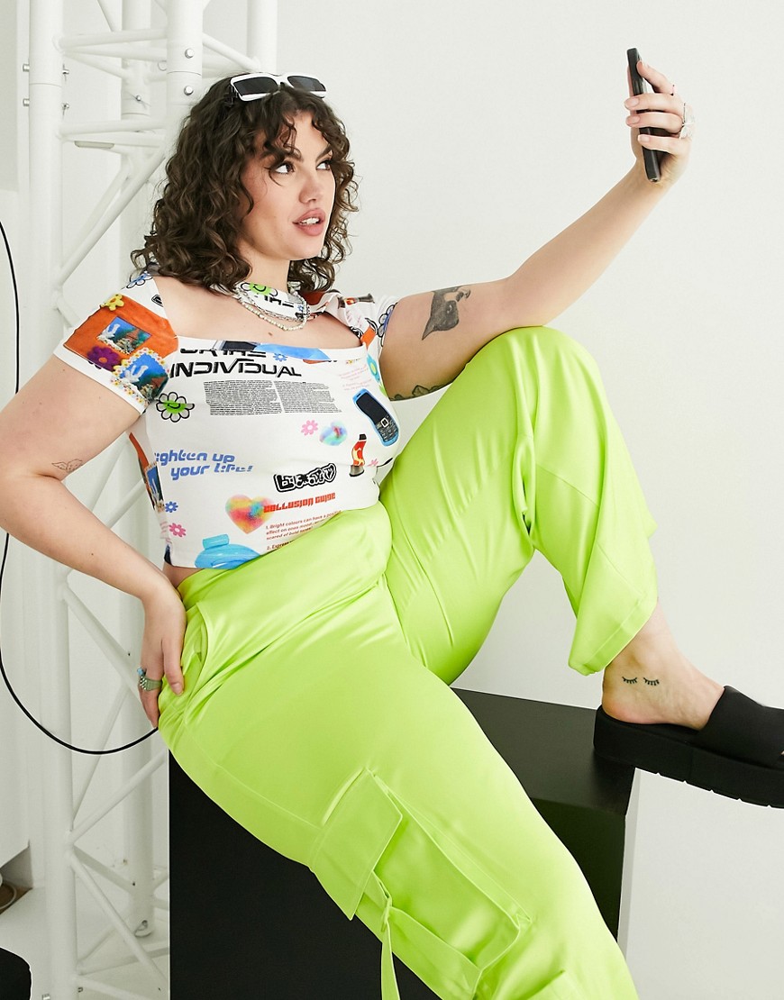 T-shirt con stampa e cut-out, multicolore - Collusion T-shirt donna  - immagine3