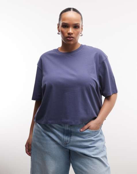 COLLUSION Plus - T-shirt coupe carrée à manches courtes - Bleu - view 1