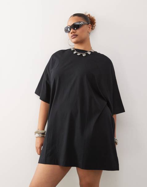 COLLUSION Plus T-shirt mini dress in black - view 1
