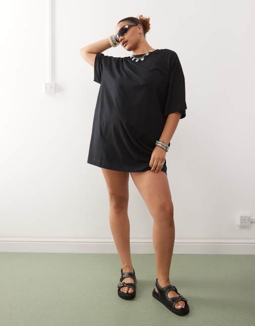 collusion t shirt dress COLLUSION t-shirt mini dress in black