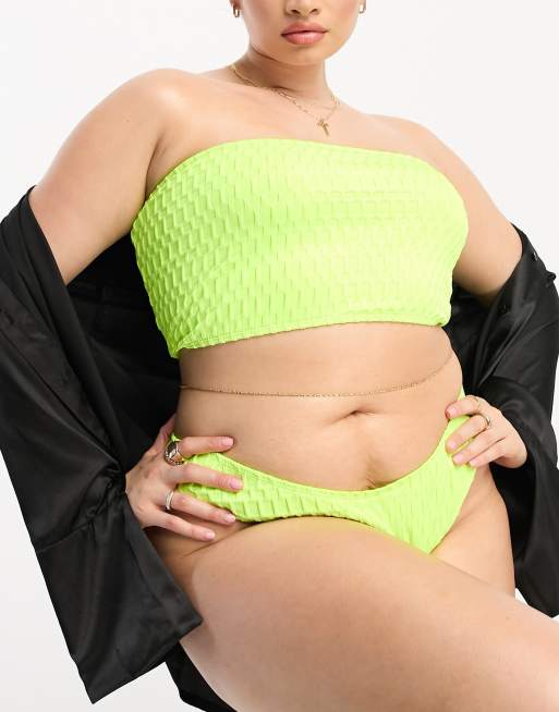 Yellow plus hot sale size bikini