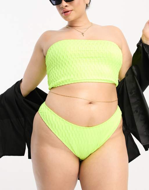 Neon yellow shop plus size swimsuit