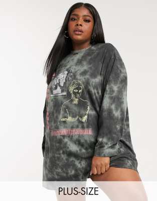 tie dye t shirt dress plus size
