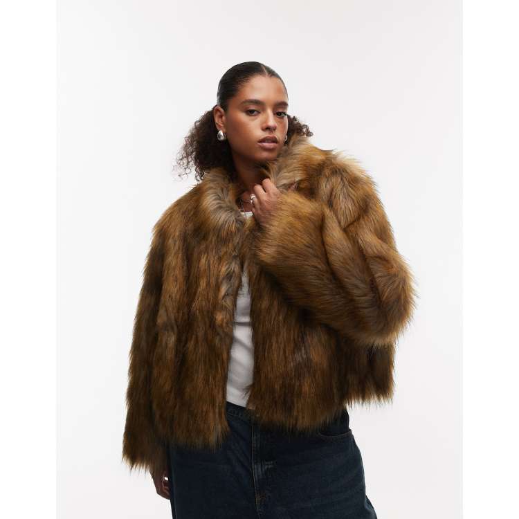 F/FUR COLLAR CROP ブルゾン ブラウン　moussy ファー F／FUR COLLAR CROP ブルゾン｜マウジーの通販｜&mall（アンドモール