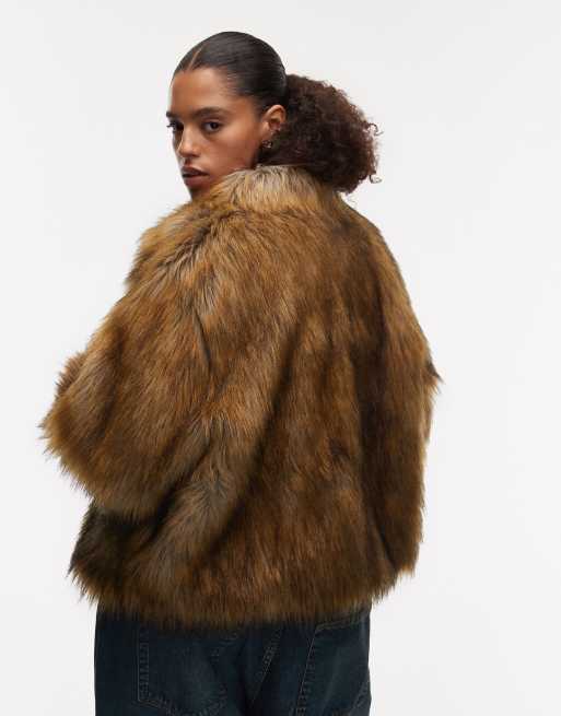 COLLUSION Plus tipped faux fur jacket