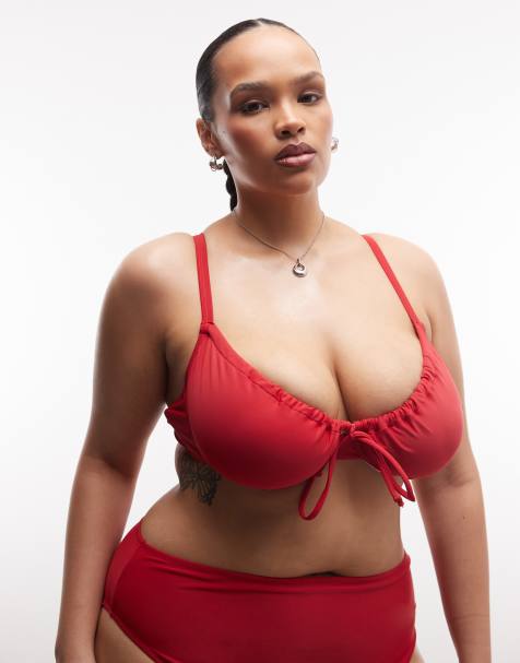 COLLUSION Plus - Top bikini con ferretto rosso - view 1