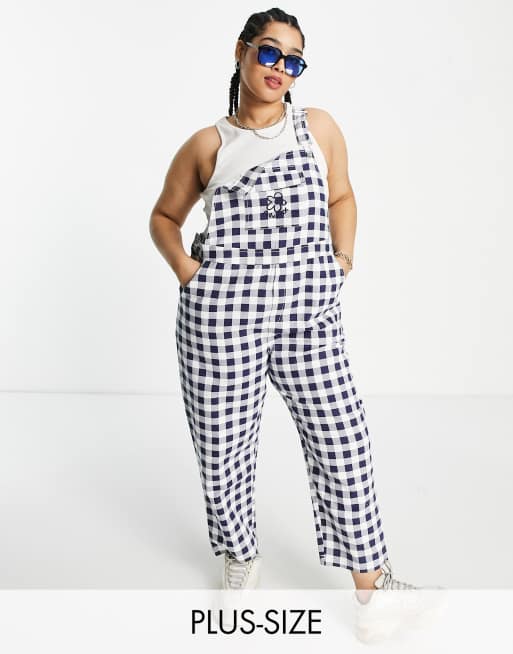 COLLUSION Plus - Tuinbroek met gingham ruit