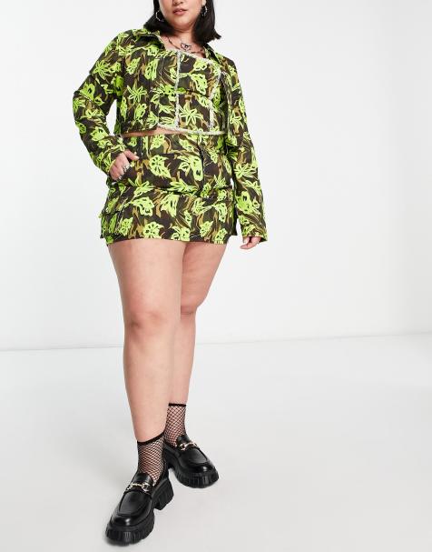 COLLUSION Plus twill mini skirt in camo print - part of a set - view 1