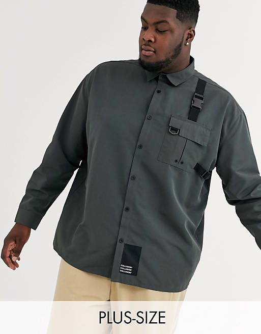 COLLUSION Plus twill shirt with buckle details | ASOS