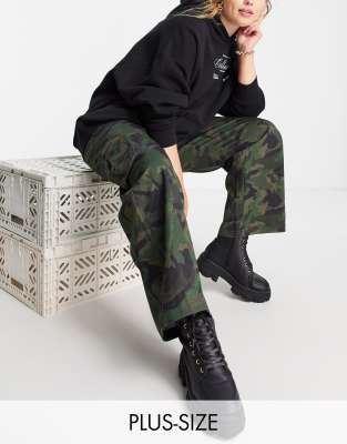 COLLUSION Plus ultimate low rise trousers in khaki camo - ASOS Price Checker