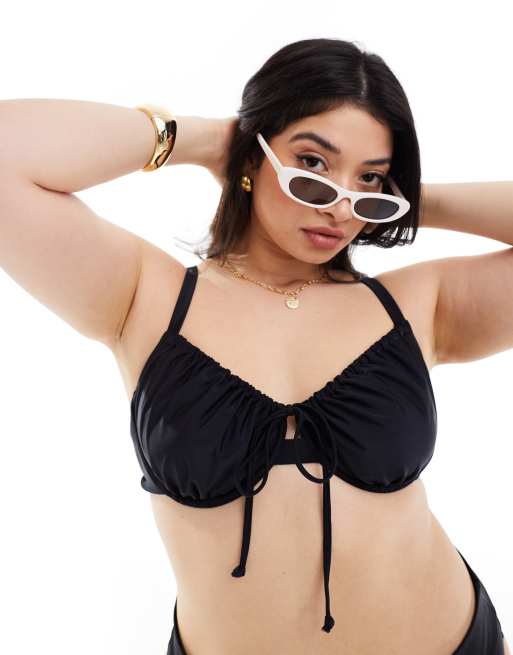 COLLUSION Plus underwire bikini top in black - part of a set