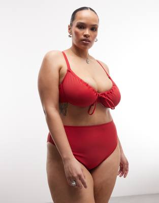 Collusion Plus Underwire Bikini Top In Red