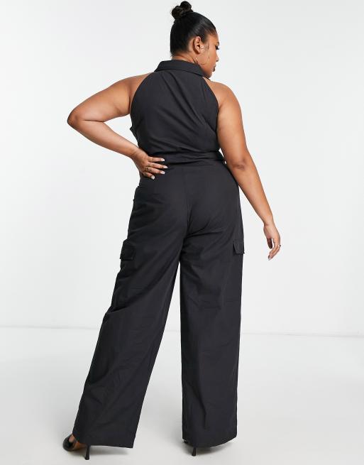 Plus size hot sale cargo jumpsuit