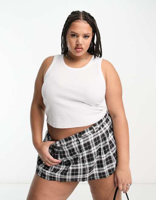 Plus size outlet plaid skirt vests