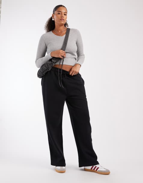 COLLUSION plus washed straight leg trackies in black - view 1