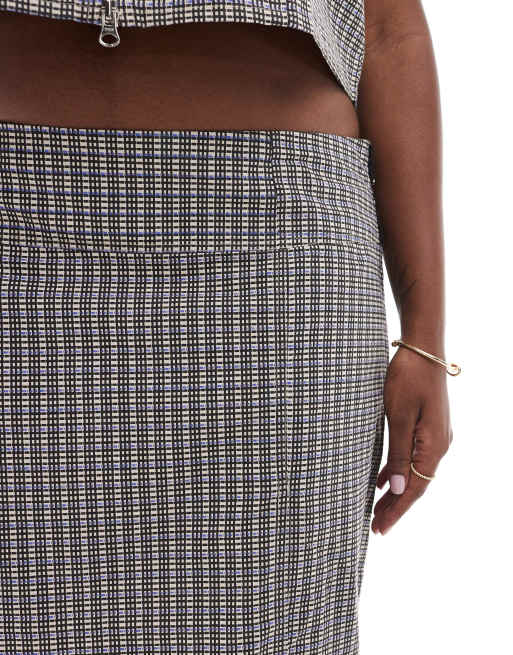 Check wrap midi skirt 2025