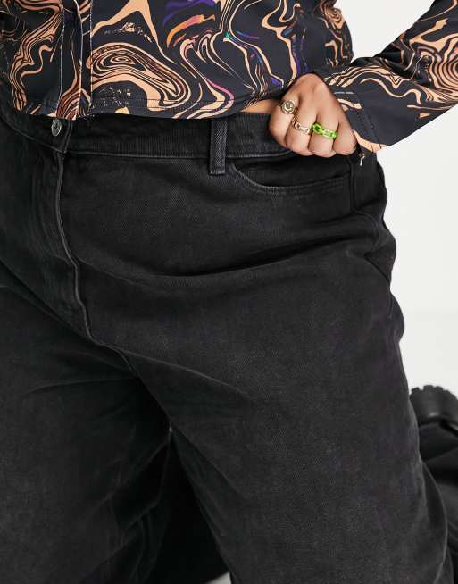 COLLUSION Plus x 014 - Baggy dad jeans in jaren '90-stijl met zwarte wassing, 2 van 4