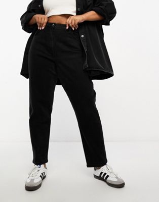 COLLUSION Plus x000 mom jeans in washed black - ASOS Price Checker