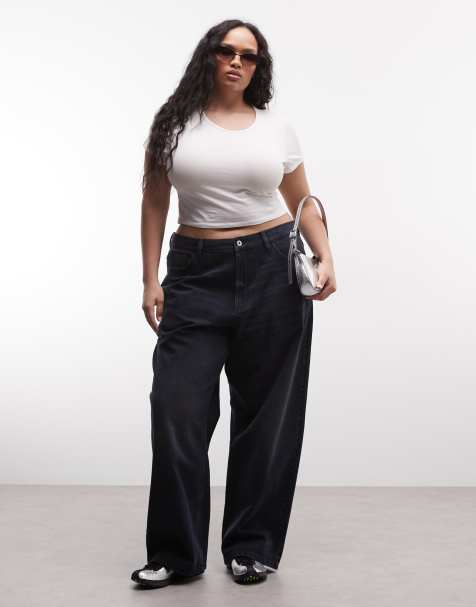 COLLUSION Plus – X001 – Antifit-Jeans in dunklem Marineblau mit mittelhohem Bund - view 1