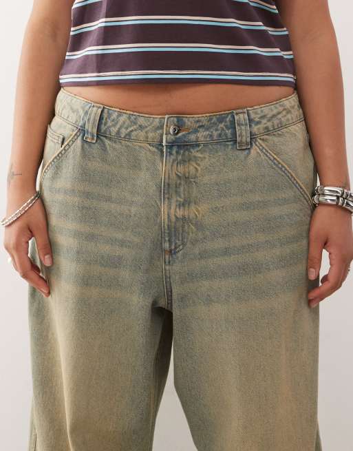 COLLUSION Plus x001 antifit jeans in sunbleach wash, 5 of 5