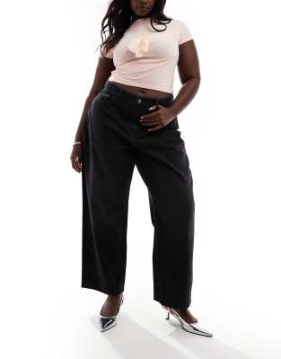 COLLUSION Plus X001 antifit jeans in washed black - view 1