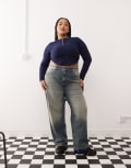 [Collusion] COLLUSION Plus X001 antifit jeans in washed blue 28 L30 Washed blue