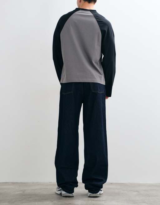 COLLUSION Plus - X001 - Antifit jeans met halfhoge taille en donkere rinse wassing, 3 van 5