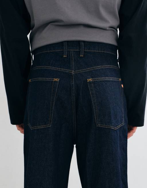COLLUSION Plus - X001 - Antifit jeans met halfhoge taille en donkere rinse wassing, 5 van 5